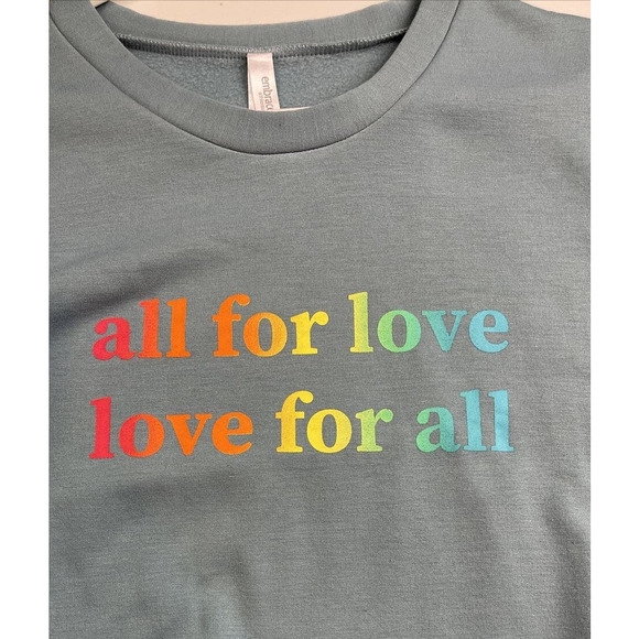 EMBRACE LIFE Athleisure Sweatshirt Top Size Large Multi Color Lettering - Picture 2 of 7